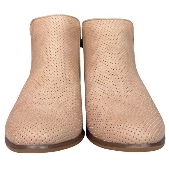 Esprit Womens Ankle Booties Tara Textured Perforated Zipper Sz 7.5 Blush Western - Picture 4 of 10